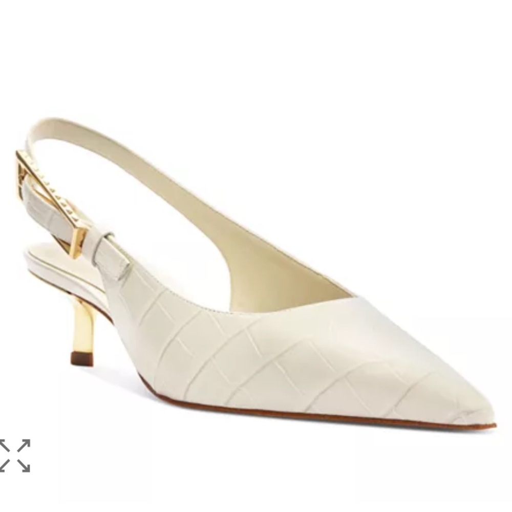 Schutz Cream Ciara Pump Croco Size 8 NWT